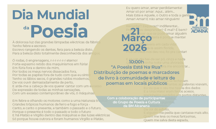 Dia Mundial da Poesia - "A Poesia Está Na Rua"